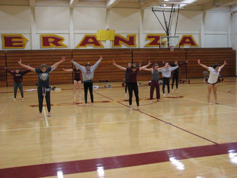 ​Varsity Dance practices during 1st period for their upcoming competition.