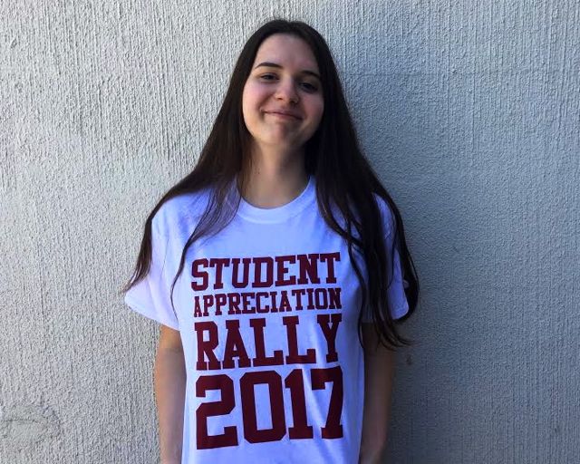 Chloe Romero, senior, is ready for todays rally.