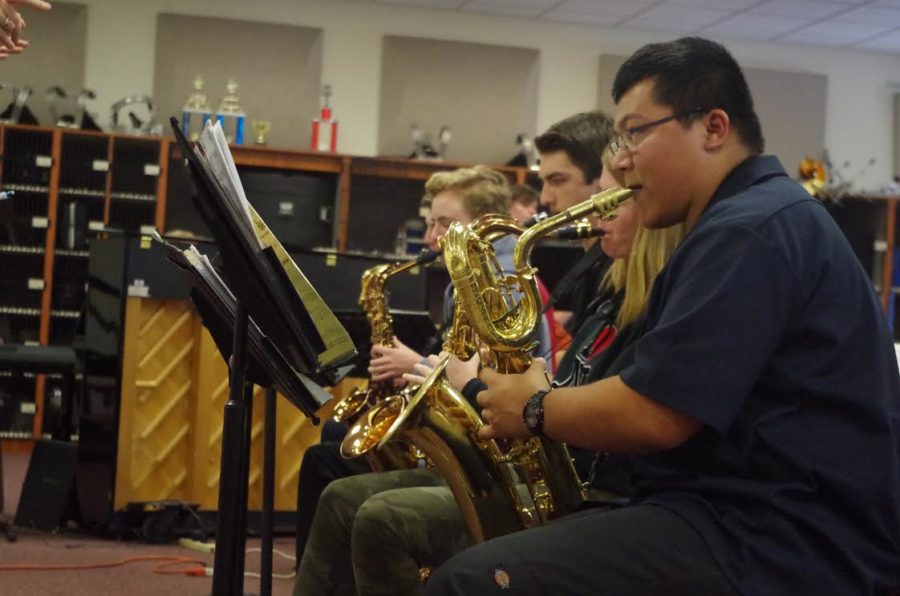 James Sharpe plays a mean Bari Sax in preparation for the upcoming Reno Jazz Festival.