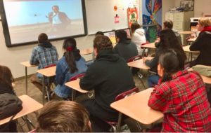 Students in Nordwick’s period four Film Appreciation watching a movie. The students learned more about Carrie Fisher than just her famous role in Star Wars.