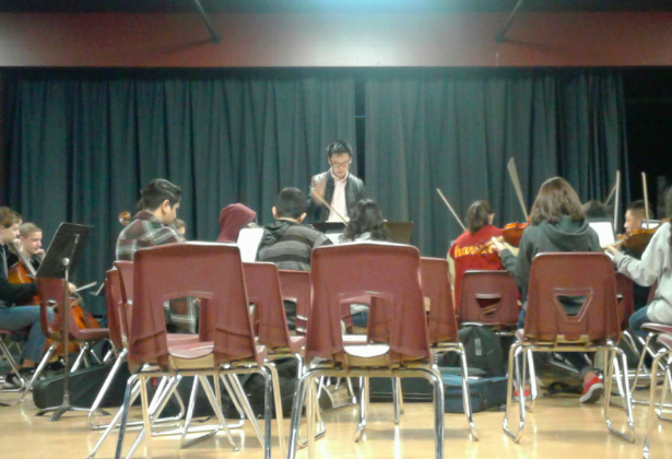 Playing it out: Esperanza’s Concert Orchestra plays a song that artfully incorporates every small section. 
