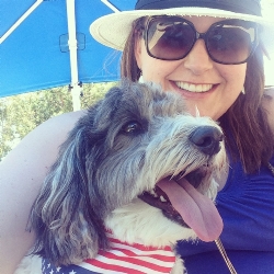 Mrs. Callaghan and her super cute rescue dog, Emmett, posing for a selfie.